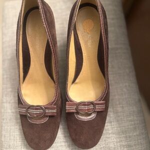 Naturalizer Brown Suede Heels with Buckle